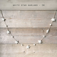 Load image into Gallery viewer, East of India White Stars Felt Garland
