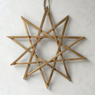Large Woven Bamboo Ten Point Hanging Star Decoration
