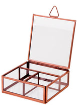 Load image into Gallery viewer, Recycled Iron and Glass Gold Finish Jewellery Boxes