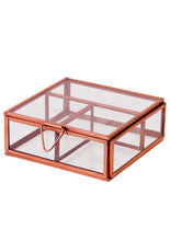Load image into Gallery viewer, Recycled Iron and Glass Gold Finish Jewellery Boxes