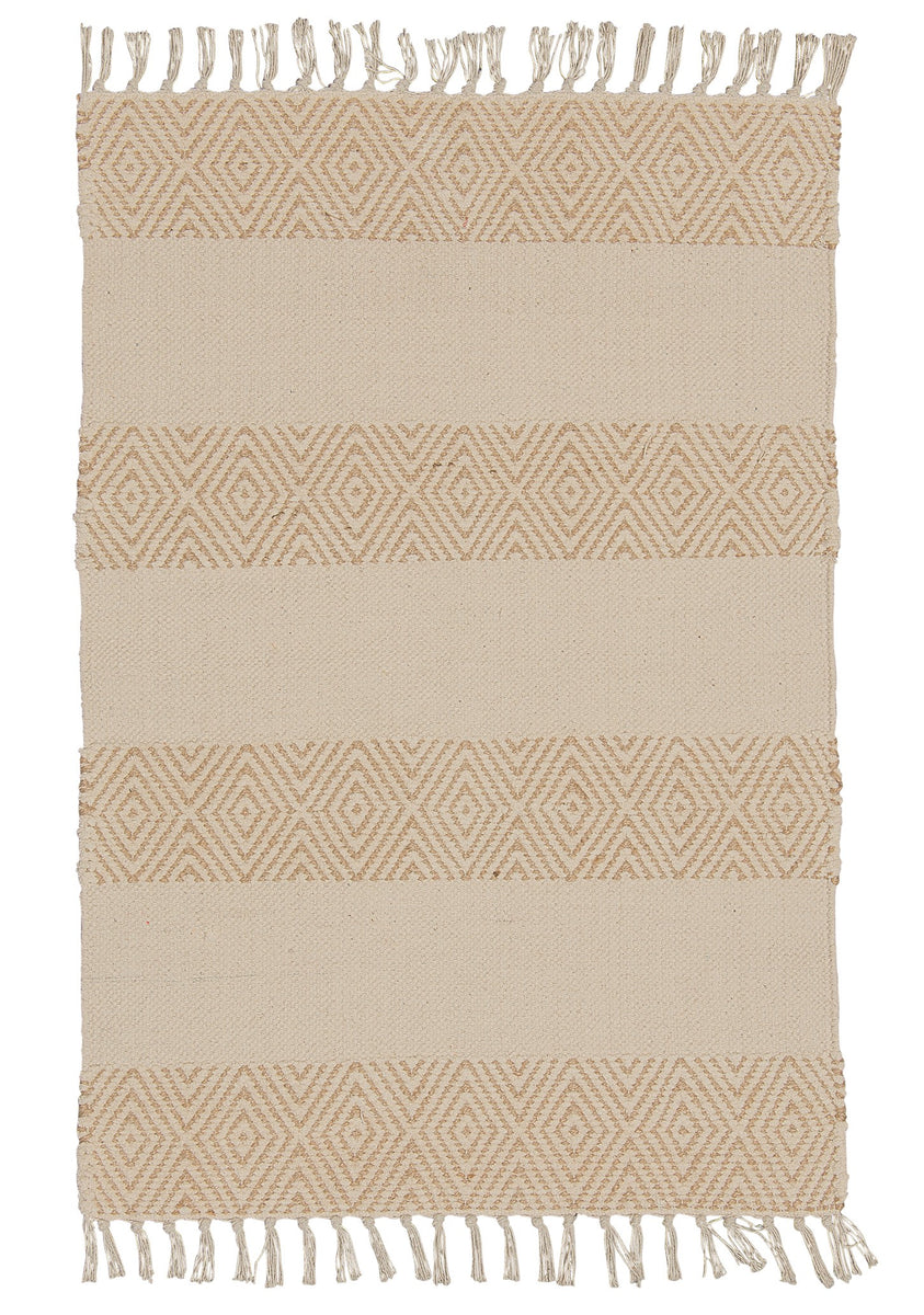 Handloom Natural Chenille and Jute Rug Three Sizes Fairtrade Good and