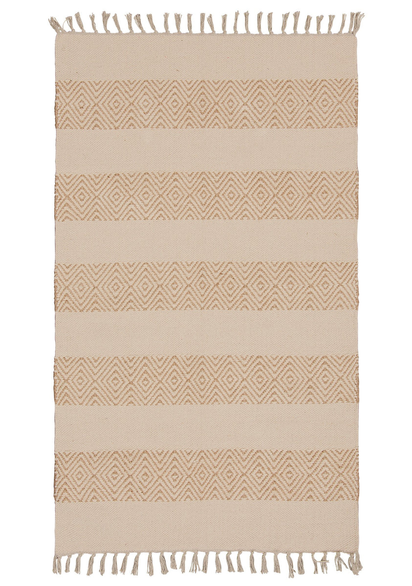 Handloom Natural Chenille and Jute Rug Three Sizes Fairtrade Good and