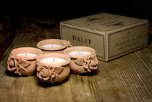 Load image into Gallery viewer, Box of 4 Dalit Candles with Rose Detail | Original Scent – Sravanthi