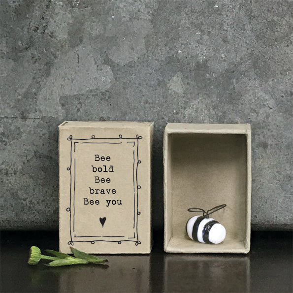 East of India Matchbox Gift - Bee bold Bee brave Bee you