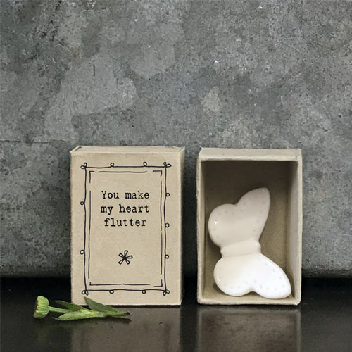 East of India Matchbox Gift - Butterfly 'You make my heart flutter'