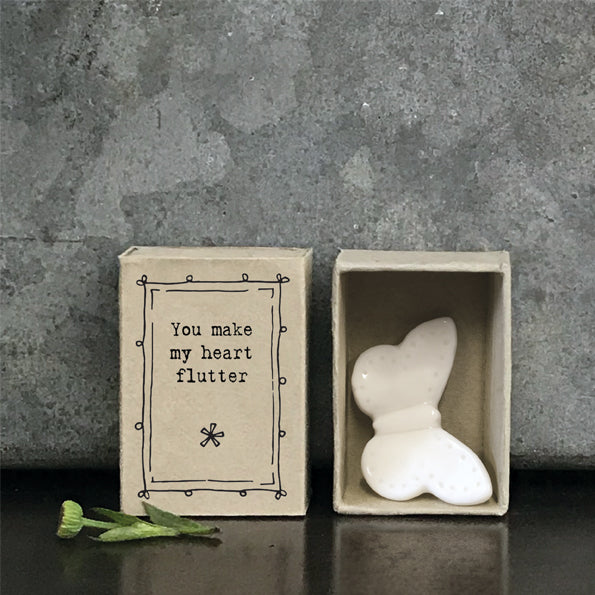 East of India Matchbox Gift - Butterfly 'You make my heart flutter'