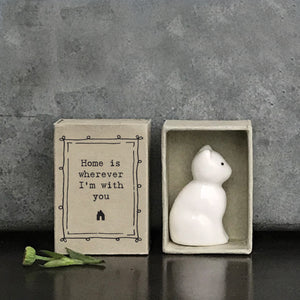 East of India Matchbox Gift - Cat 'Home is wherever I'm with you'
