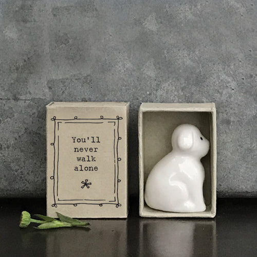 East of India Matchbox Gift - Dog 'You'll never walk alone'
