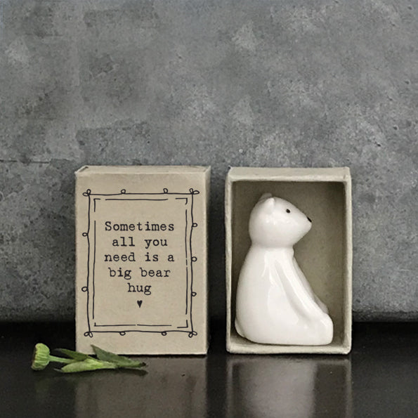 East of India Matchbox Gift - Bear 'Sometimes all you need is a big bear hug'