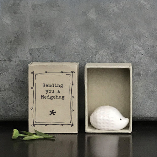 East of India Matchbox Gift - Hedgehog 'Sending you a hedgehug'