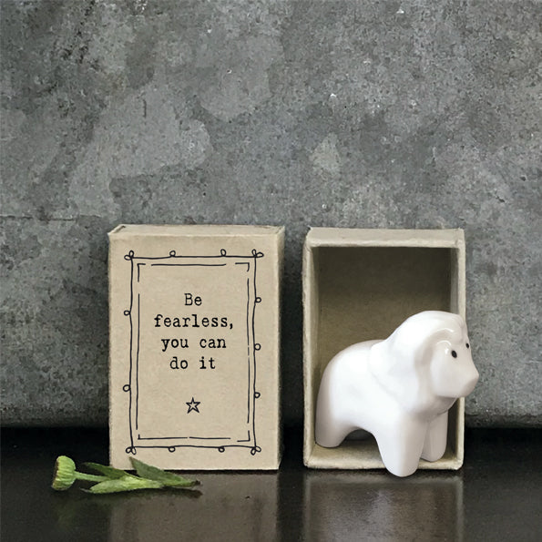 East of India Matchbox Gift - Lion 'Be fearless you can do it'
