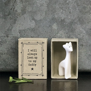East of India Matchbox Gift - Giraffe 'I will always look up to my daddy'