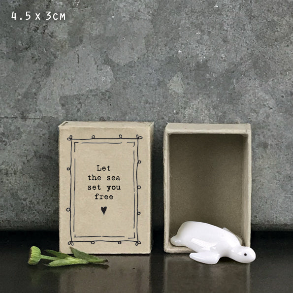 East of India Matchbox Gift -  Turtle 'Let the sea set you free'