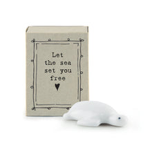 Load image into Gallery viewer, East of India Matchbox Gift -  Turtle &#39;Let the sea set you free&#39;