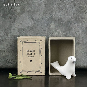 East of India Matchbox Gift -  Seal 'Sealed with a kiss'