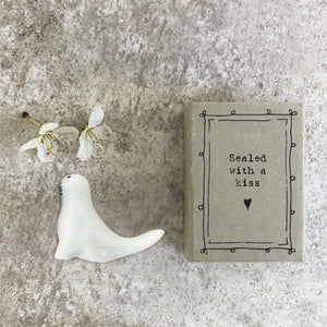 East of India Matchbox Gift -  Seal 'Sealed with a kiss'