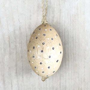East of India Hanging Wooden Egg Decoration Dots
