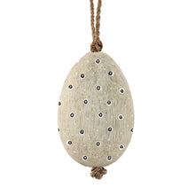 Load image into Gallery viewer, East of India Hanging Wooden Egg Decoration Dots