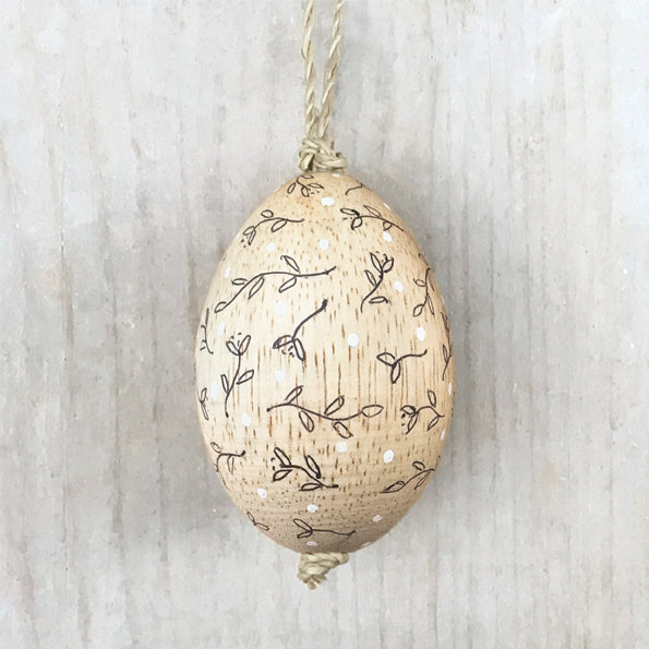 Copy of East of India Hanging Wooden Egg Decoration Leaves