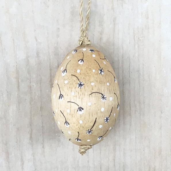 East of India Hanging Wooden Egg Decoration Dandelion