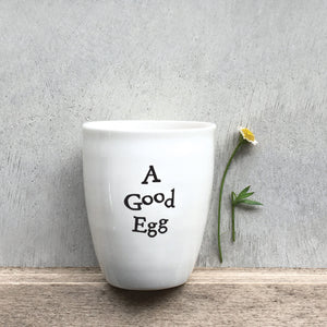 East of India Porcelain Egg Cup 'A Good Egg'