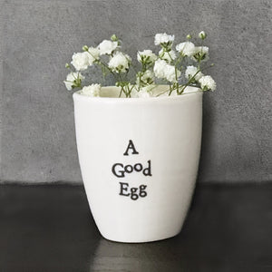East of India Porcelain Egg Cup 'A Good Egg'