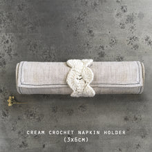 Load image into Gallery viewer, Cream Cotton Crochet Napkin Ring