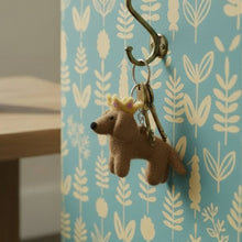 Load image into Gallery viewer, Handmade Needle Felt Sausage Dog Keyring Fairtrade Eco Friendly