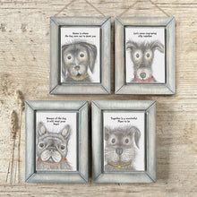 Load image into Gallery viewer, East of India Wooden Hanging Dog Picture &#39;Let&#39;s never stop being silly together&#39;