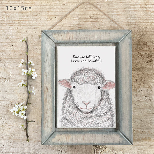 East of India  Wooden Hanging Picture 'You are brilliant, brave and beautiful'
