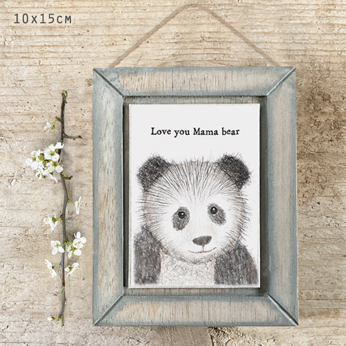 East of India  Wooden Hanging Picture 'Love you mama bear'.