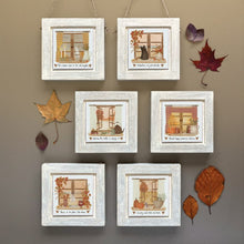 Load image into Gallery viewer, East of India Square Wooden Hanging Picture 'Harvest happy memories and love'