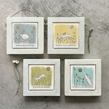 Load image into Gallery viewer, East of India Square Hanging Hare Wooden Picture 'You are brilliant, brave and beautiful'