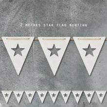 Load image into Gallery viewer, Wooden Cut Out Star Bunting White