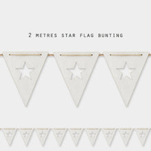 Load image into Gallery viewer, Wooden Cut Out Star Bunting White