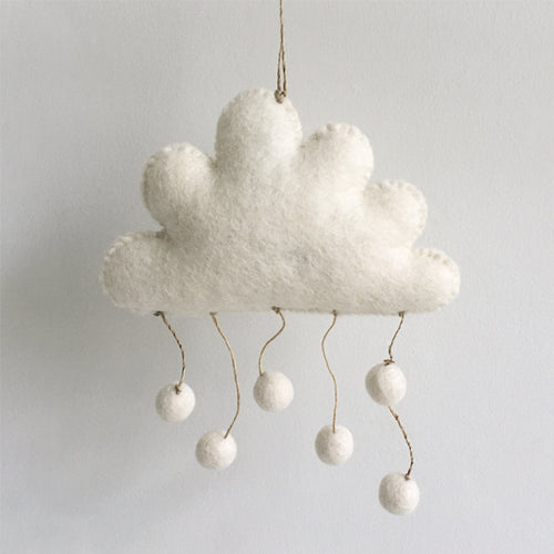 White Felt Hanging MobileCloud  Decoration