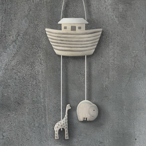 Noahs Ark Wooden Hanging Nursery Mobile
