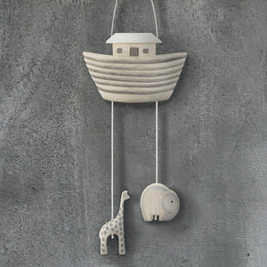 Noahs Ark Wooden Hanging Nursery Mobile