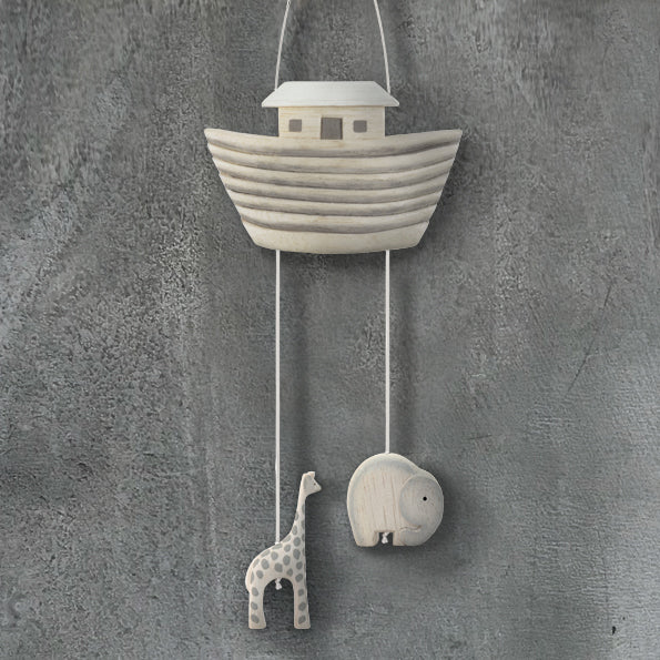 Noahs Ark Wooden Hanging Nursery Mobile