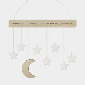 Twinkle Twinkle little star .... Wooden Moon and Stars Nursery Hanger East of India