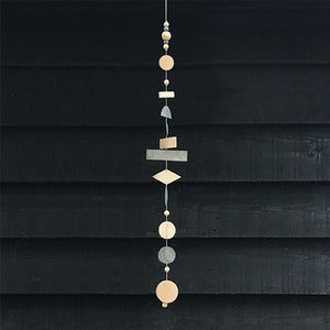 East of India Wooden Abstract Shape Metal and Wood Garland Contemporary Scandi Style