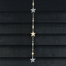 Load image into Gallery viewer, Wood Stars and Beads Hanging Garland 100cm