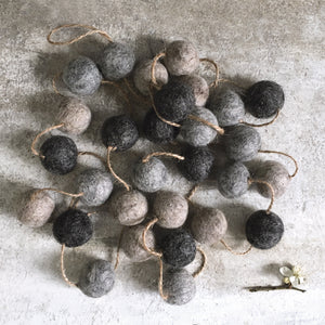 Scandi Style Felt Garland Natural Colours Pom Poms