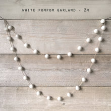 Load image into Gallery viewer, Scandi Style Felt Garland White Pom Poms