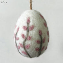 Load image into Gallery viewer, East of India Hand Embroidered Felt Hanging Floral Egg