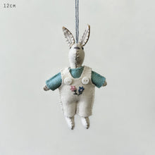 Load image into Gallery viewer, East of India Little Felt Rabbit Cream Dungarees