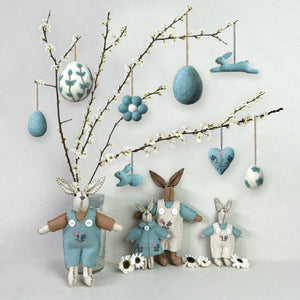 East of India Hand Embroidered Felt Hanging Floral Egg