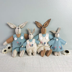 East of India Felt Rabbit Cream Dungarees