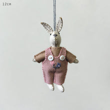 Load image into Gallery viewer, East of India Little Felt Rabbit Pink Dungarees