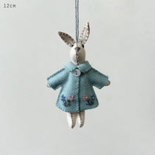 Load image into Gallery viewer, East of India Little Felt Rabbit Blue Jacket